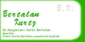 bertalan kurtz business card
